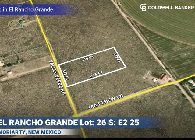 Property at El Rancho Grande Lot: 26 S: E2, Moriarty, NM 87035