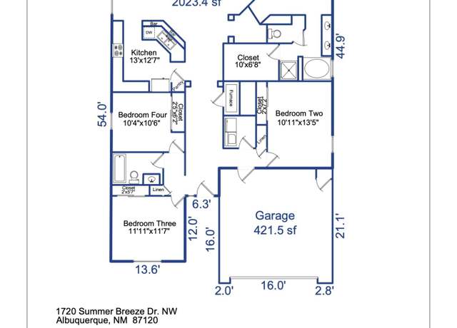 Property at 1720 Summer Breeze Dr NW, Albuquerque, NM 87120, 4 beds, 2 baths