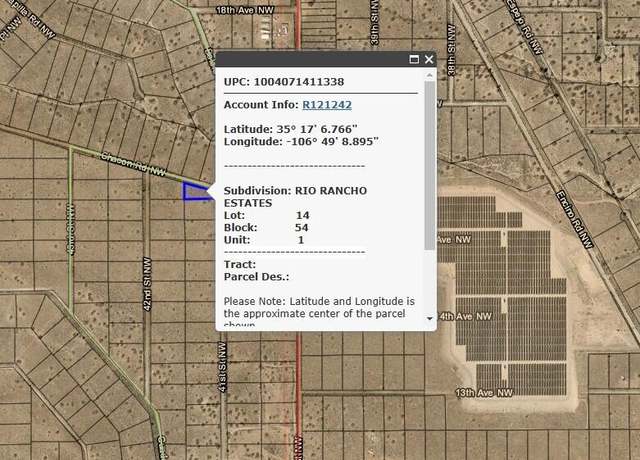 Property at 00 41st St NW, Rio Rancho, NM 87144