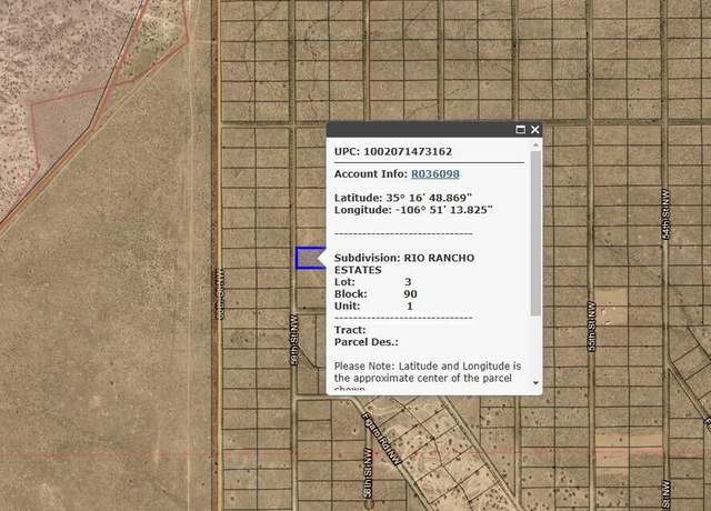 Property at 000 59th St NW, Rio Rancho, NM 87144