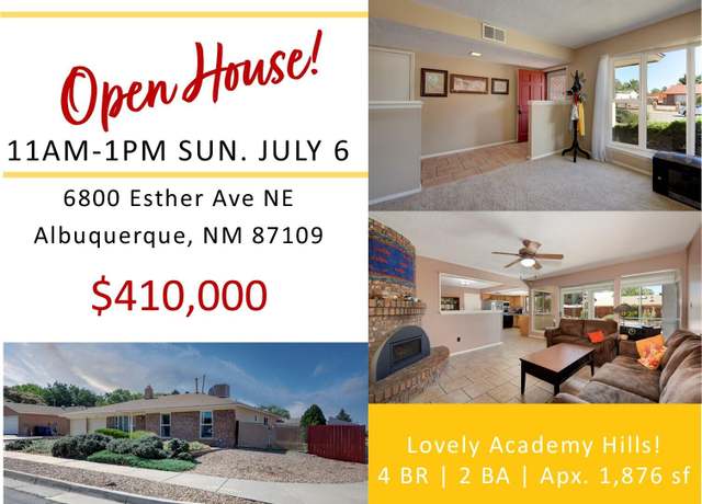 Property at 6800 Esther Ave NE, Albuquerque, NM 87109, 4 beds, 2 baths
