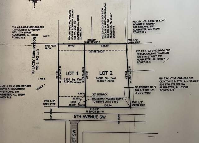 Property at 0 SW 6th Ave #1, Alabaster, AL 35007