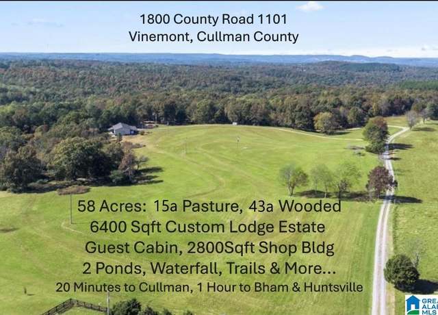 Property at 1800 County Road 1101, Vinemont, AL 35179, 6 beds, 3.5 baths