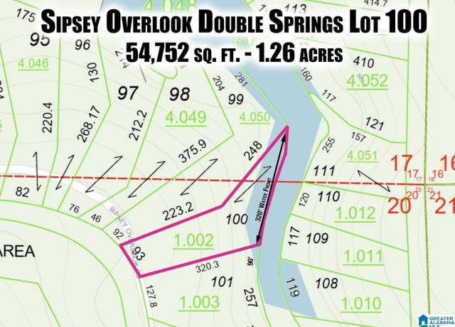 Property at 1005 Sipsey Overlook Dr Lot 100, Double Springs, AL 35553