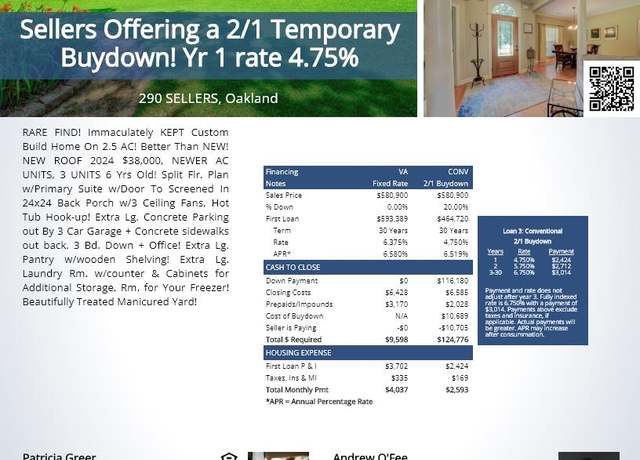 Property at 290 Sellers Dr, Oakland, TN 38060, 5 beds, 3 baths