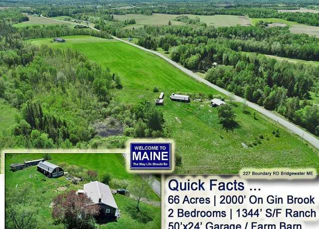 Property at 227 Boundary Line Rd, Bridgewater, ME 04735, 2 beds, 1 bath
