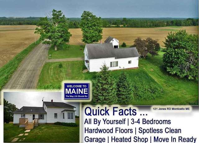 Property at 121 Jones Rd, Monticello, ME 04760, 3 beds, 1 bath