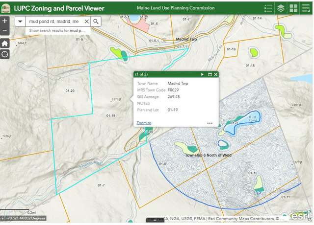 Property at Lot 19&20 Mud Pond Rd, Madrid Twp, ME 04966