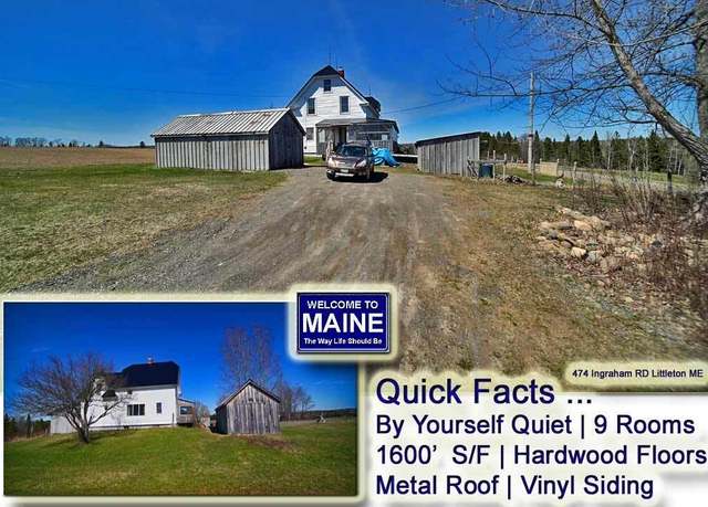 Property at 474 Ingraham Rd, Littleton, ME 04730, 4 beds, 1 bath