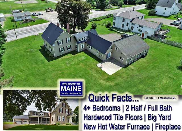Property at 406 US RT 1 Hwy, Monticello, ME 04760, 4 beds, 2 baths