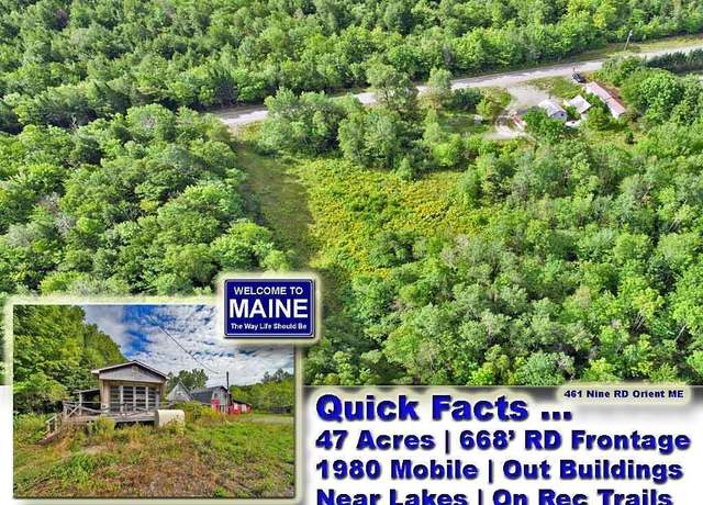 Property at 461 Nine Rd, Orient, ME 04471, 2 beds, 1 bath