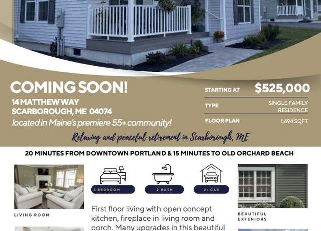 Property at 14 Mathew Way, Scarborough, ME 04074, 2 beds, 2 baths