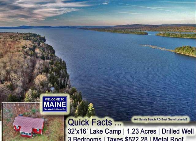 Property at 461 Sandy Beach Rd, Danforth, ME 04424, 3 beds