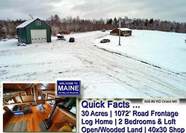 Property at 608 Number Nine Rd, Orient, ME 04471, 2 beds, 1 bath