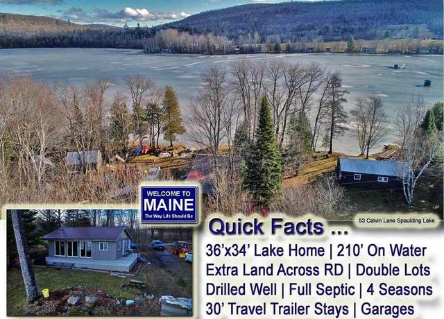 Property at 53 Calvin Ln, Oakfield, ME 04763, 2 beds, 1 bath