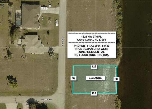 Property at 1321 NW 9th Pl, Cape Coral, FL 33993