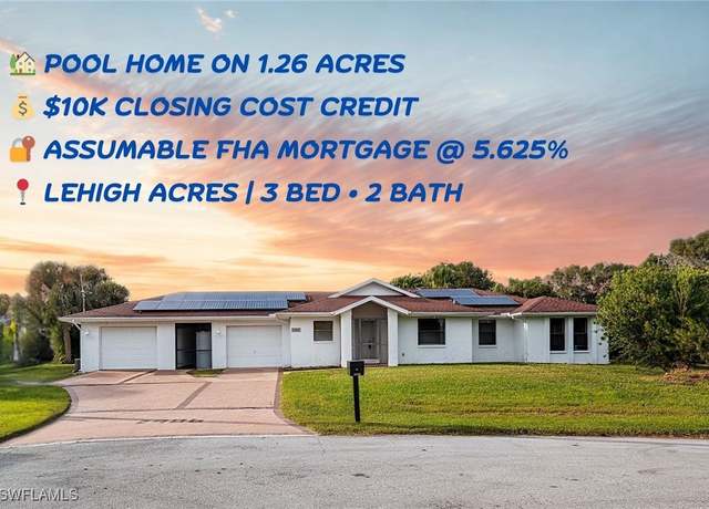 Property at 2906 Bassinger St, Lehigh Acres, FL 33972, 3 beds, 2 baths