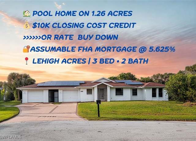 Property at 2906 Bassinger St, Lehigh Acres, FL 33972, 3 beds, 2 baths