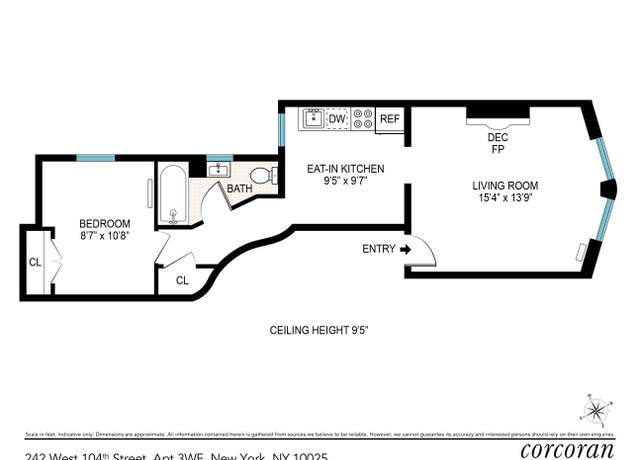 Property at 242 W 104th St Unit 3WF, New York City, NY 10025, 1 bed, 1 bath