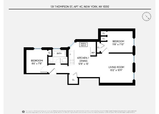 Property at 131 Thompson St Unit 4C, New York, NY 10012, 2 beds, 1 bath