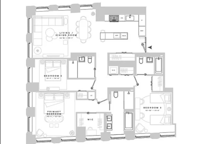 Property at 130 William St Unit 54D, New York City, NY 10038, 3 beds, 3 baths