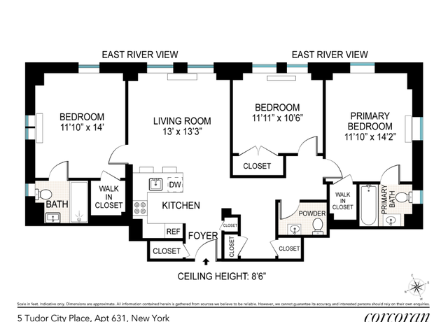 Property at 5 6 Tudor City Pl #631, New York, NY 10017, 3 beds, 2.5 baths