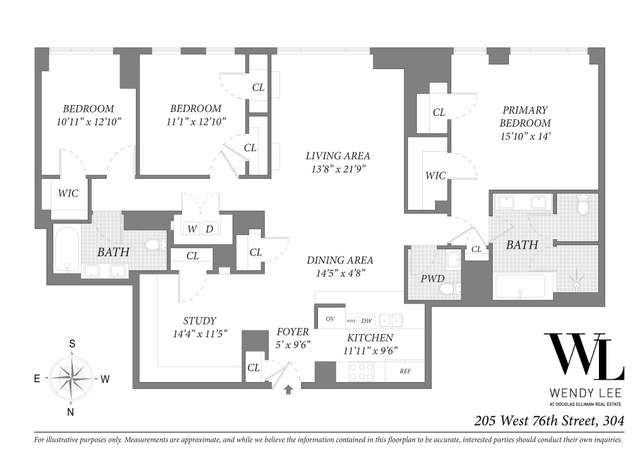 Property at 205 W 76th St #304, New York City, NY 10023, 3 beds, 2.5 baths