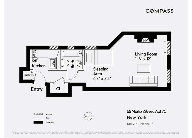 Property at 55 Morton St Unit 7C, New York, NY 10014, 1 bath