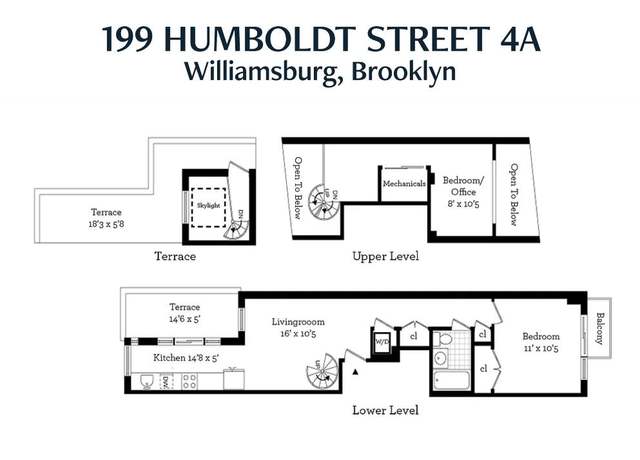 Property at 199 4 Humboldt St Unit 4A, Brooklyn, NY 11206, 1 bed, 1 bath