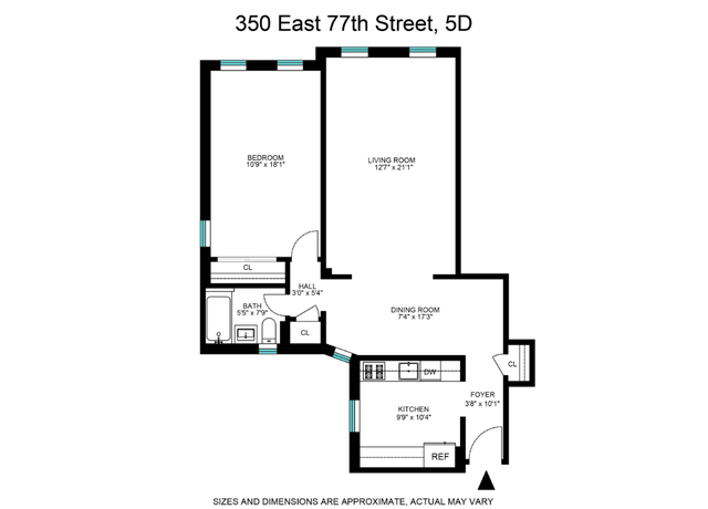 Property at 350 5 E 77th St Unit 5D, New York, NY 10075, 1 bed, 1 bath