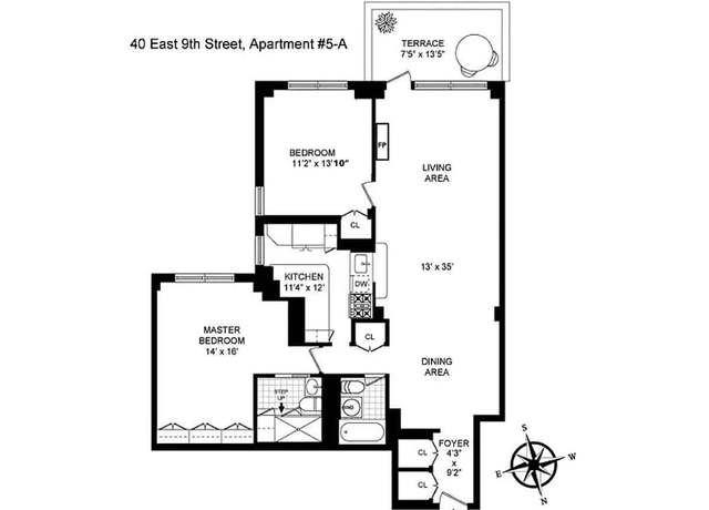 Property at 40 5 E 9th St Unit 5A, New York, NY 10003, 2 beds, 2 baths