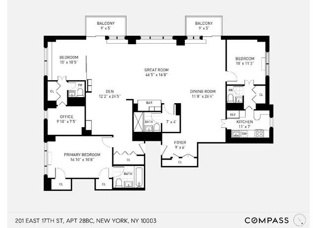 Property at 201 E 17th St Unit 28BC, New York, NY 10003, 3 beds, 3 baths