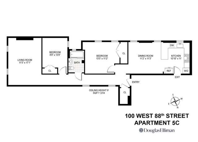 Property at 100 5 W 88th St Unit 5C, New York, NY 10024, 2 beds, 1 bath