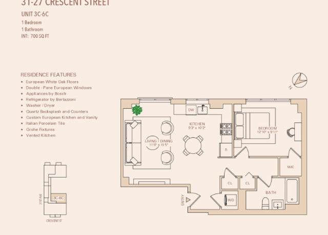 Property at 31-27 4 Crescent St Unit 4C, New York, NY 11106, 1 bed, 1 bath