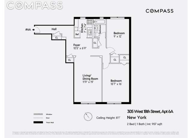 Property at 305 W 18th St Unit 6A, New York City, NY 10011, 2 beds, 1 bath