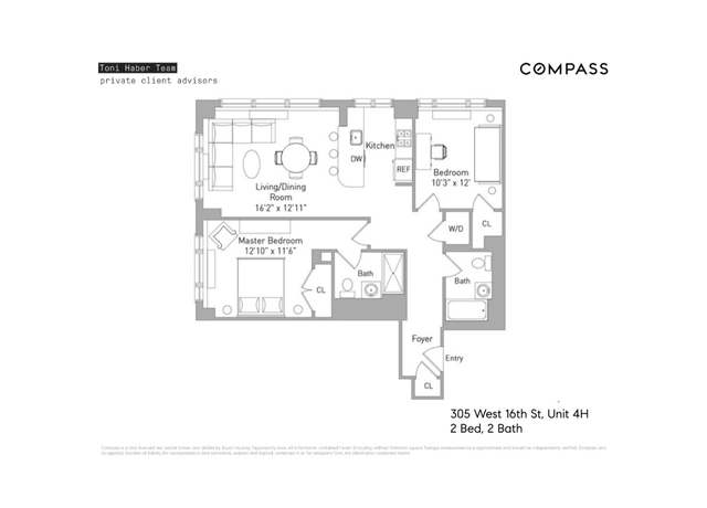 Property at 305 W 16th St Unit 4H, New York, NY 10011, 2 beds, 2 baths