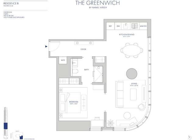 Property at 125 38 Greenwich St Unit 38B, New York, NY 10006, 1 bed, 1 bath