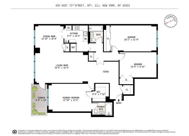 Property at 420 E 72nd St Unit 11J, New York, NY 10021, 3 beds, 2 baths