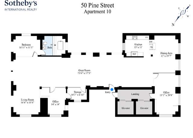 Property at 50 Pine St #10, New York, NY 10005, 4 beds, 1 bath