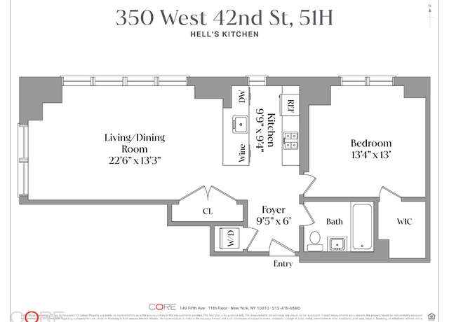 Property at 350 W 42nd St Unit 51H, New York, NY 10036, 1 bed, 1 bath