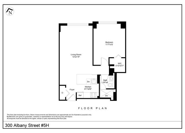 Property at 300 Albany St Unit 5H, New York City, NY 10280, 1 bed, 1 bath