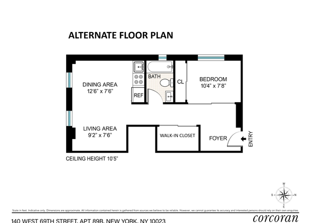 Property at 140 W 69th St Unit 89B, New York City, NY 10023, 1 bed, 1 bath