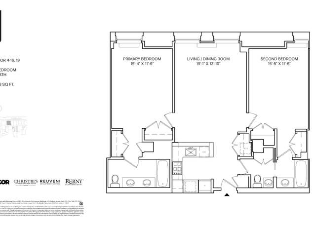 Property at 25 Broad St Unit 19-J, New York City, NY 10004, 2 beds, 2 baths