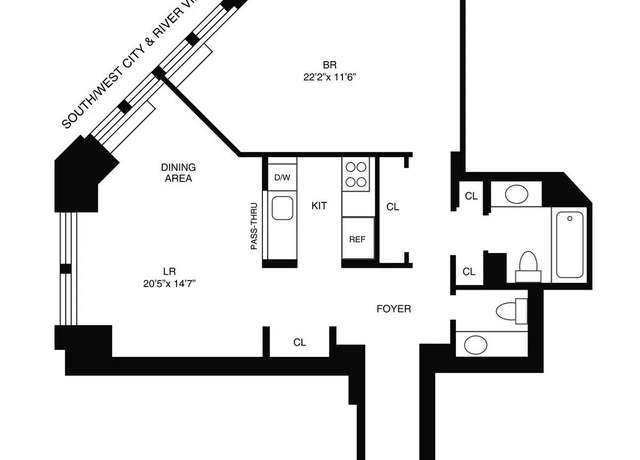 Property at 150 W 56th St #4610, New York City, NY 10019, 1 bed, 1.5 baths