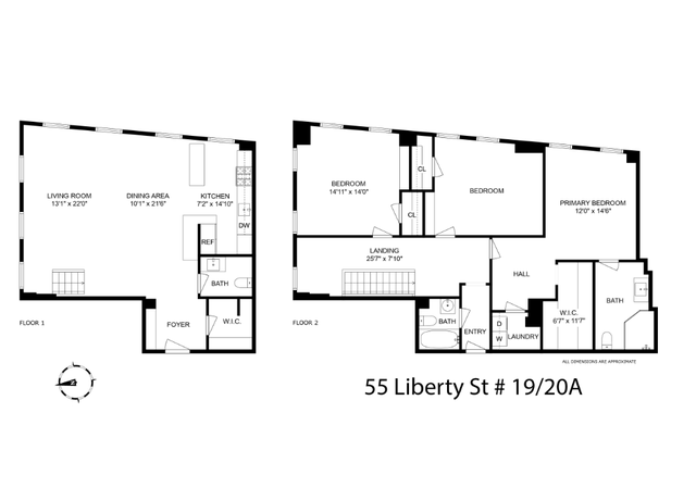 Property at 55 20 Liberty St Unit 19/20A, New York, NY 10005, 3 beds, 2.5 baths