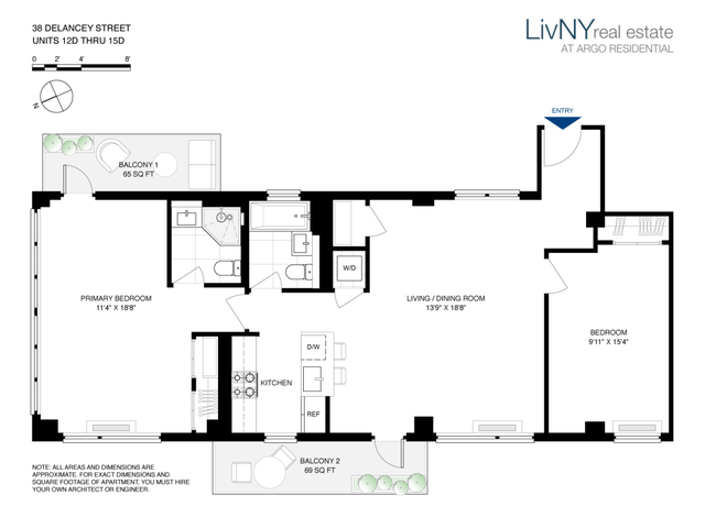 Property at 38 Delancey St Unit 14D, New York City, NY 10002, 2 beds, 2 baths