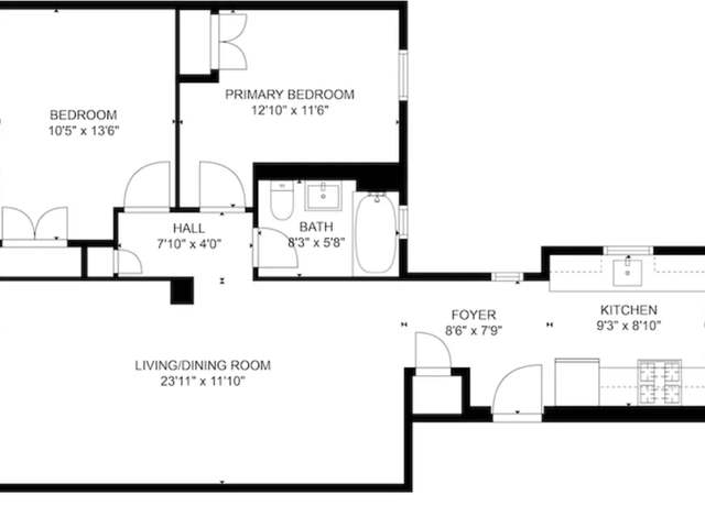 Property at 418 W 129th St #4, New York City, NY 10027, 2 beds, 1 bath