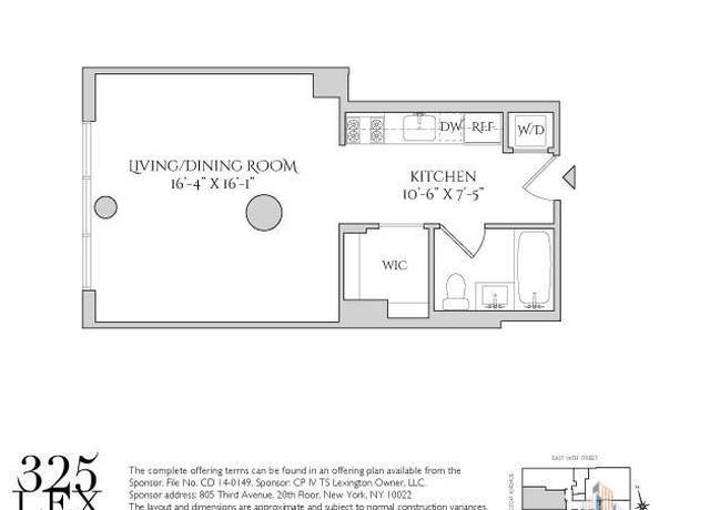 Property at 325 Lexington Ave Unit 4B, New York City, NY 10016, 1 bath