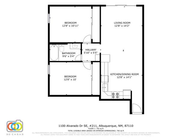 Property at 1100 Alvarado Dr SE #211, Albuquerque, NM 87108, 1 bed, 1 bath