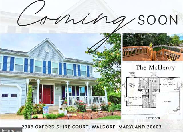 Property at 2308 Oxford Shire Ct, Waldorf, MD 20603, 4 beds, 2.5 baths